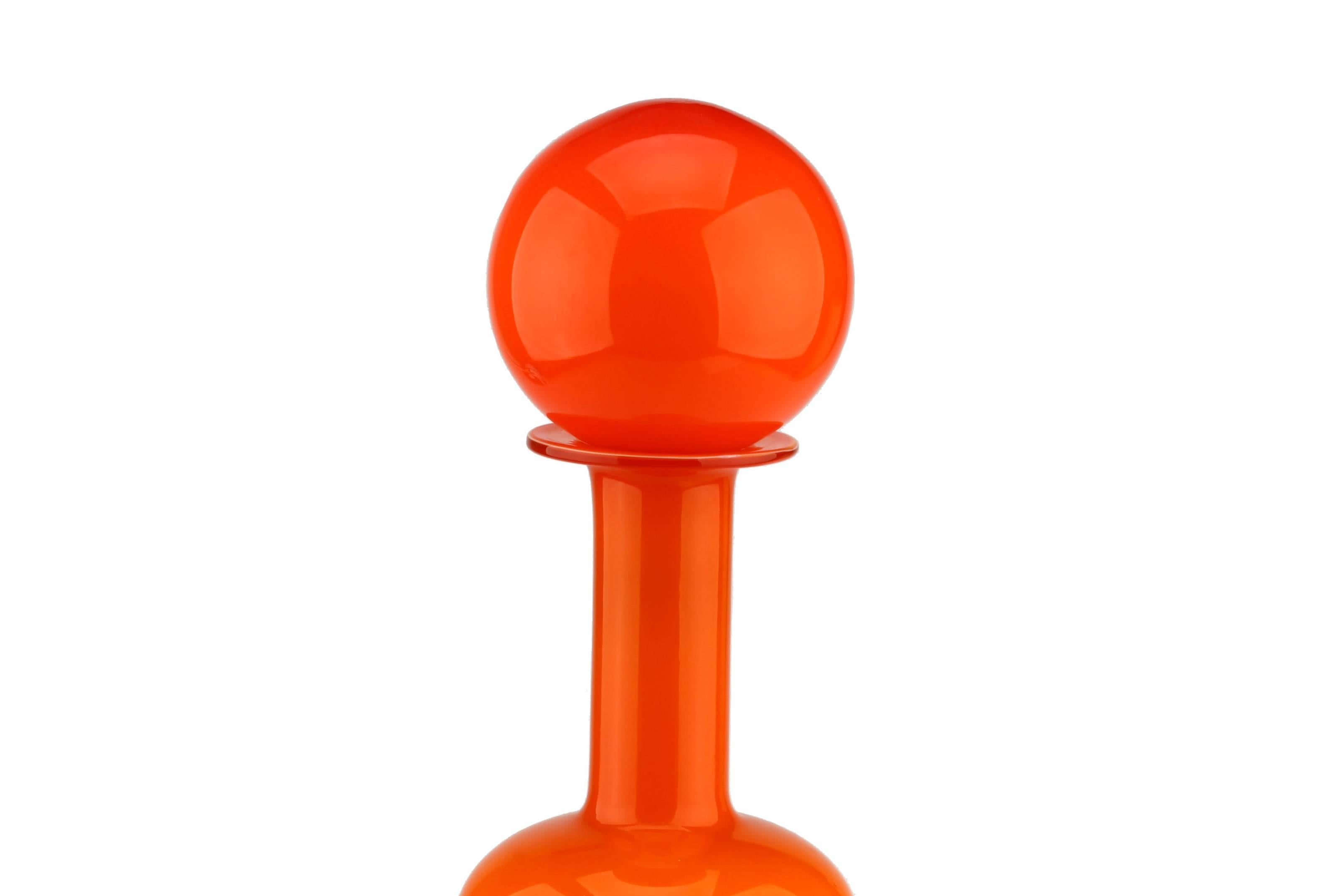 Danish Orange Glass Vase by Otto Brauer for Holmegaard, 1960s In Excellent Condition In Waverveen, Utrecht