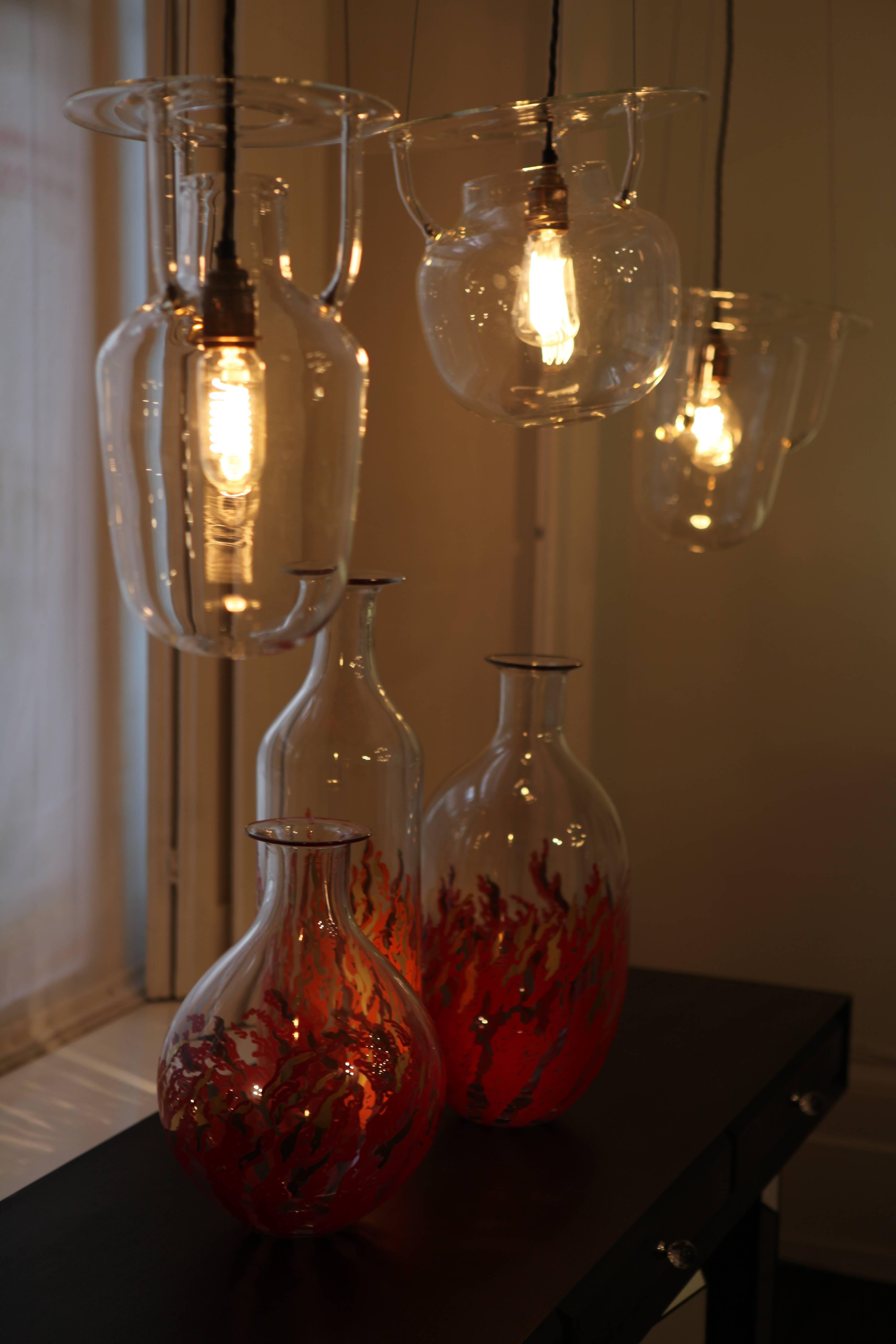 Carry Artid – handgefertigte Lampe aus Borosilikatglas, entworfen von Nigel Coates (Moderne) im Angebot