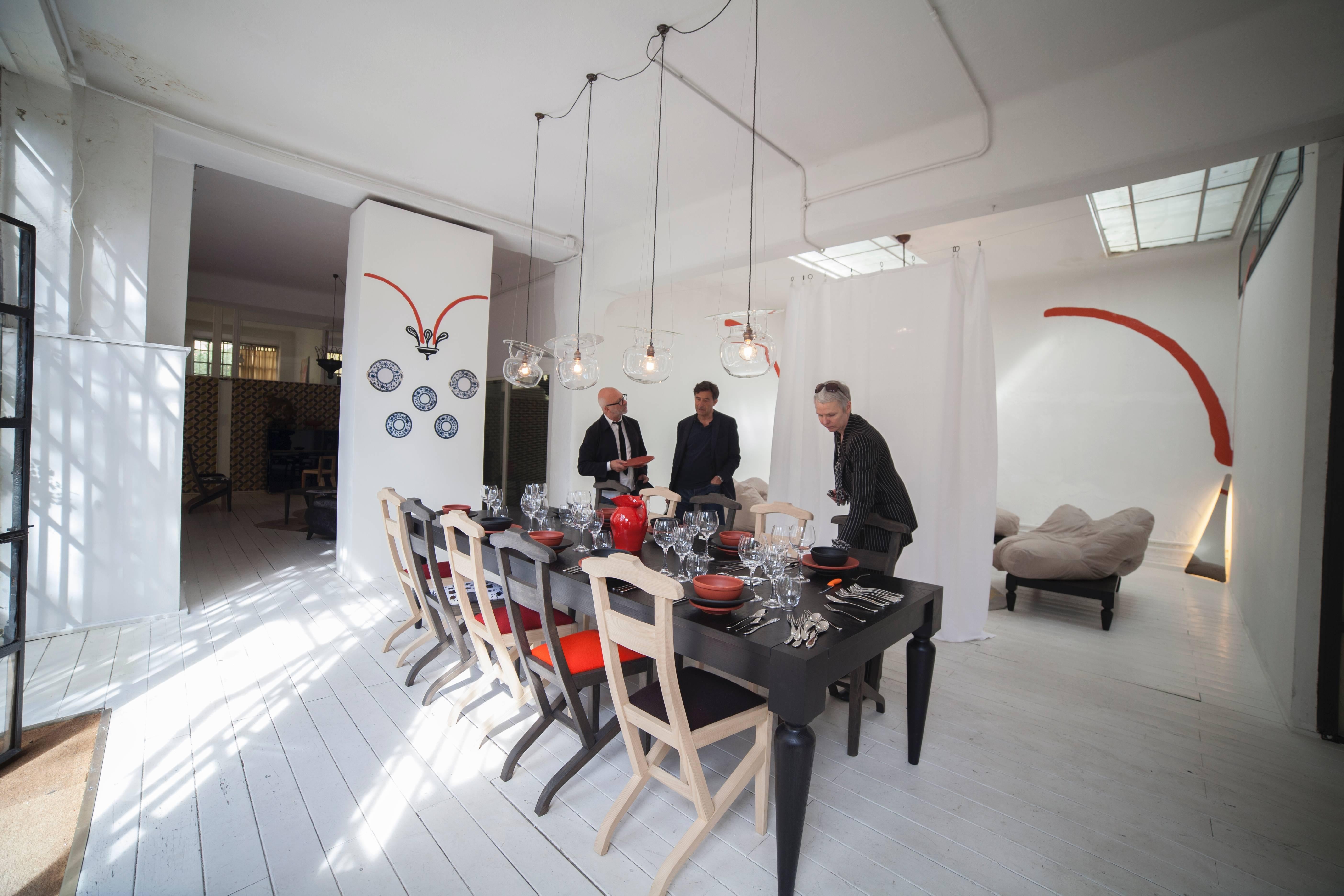 Potentino-Esszimmerstuhl aus Kastanienholz, entworfen von Nigel Coates (Moderne) im Angebot