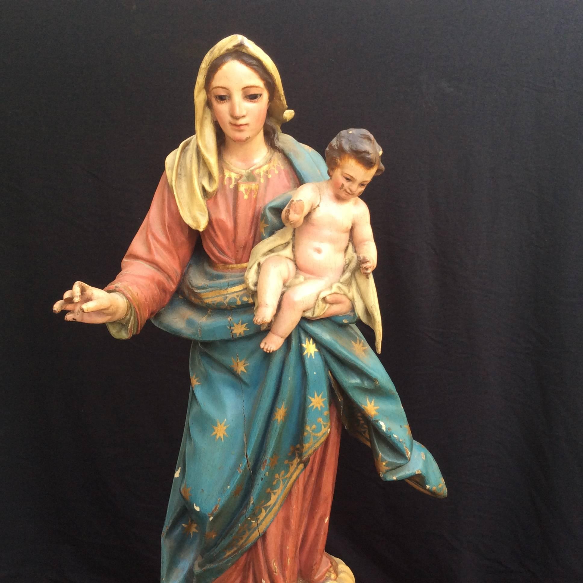 Arts and Crafts Our Lady of Conception Figure For Sale
