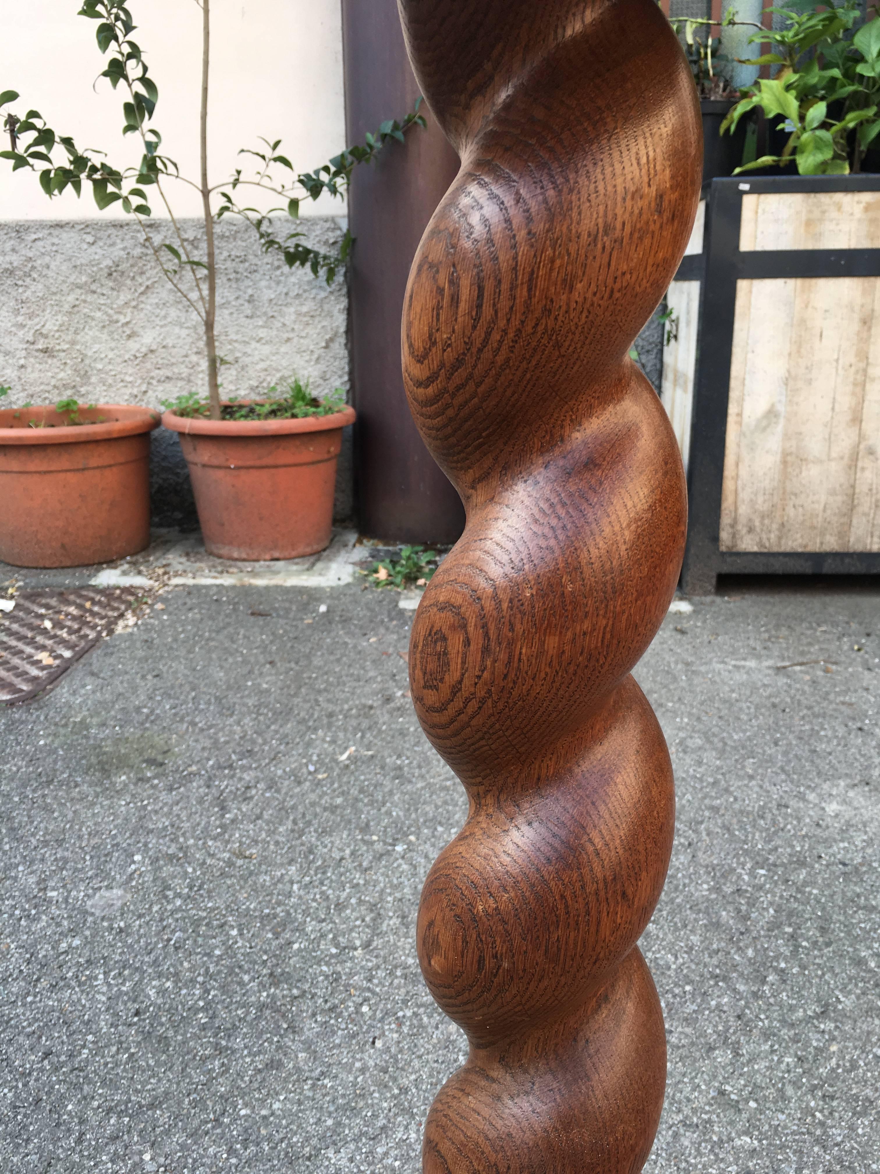 20th Century Oak Wood Pedestal For Sale