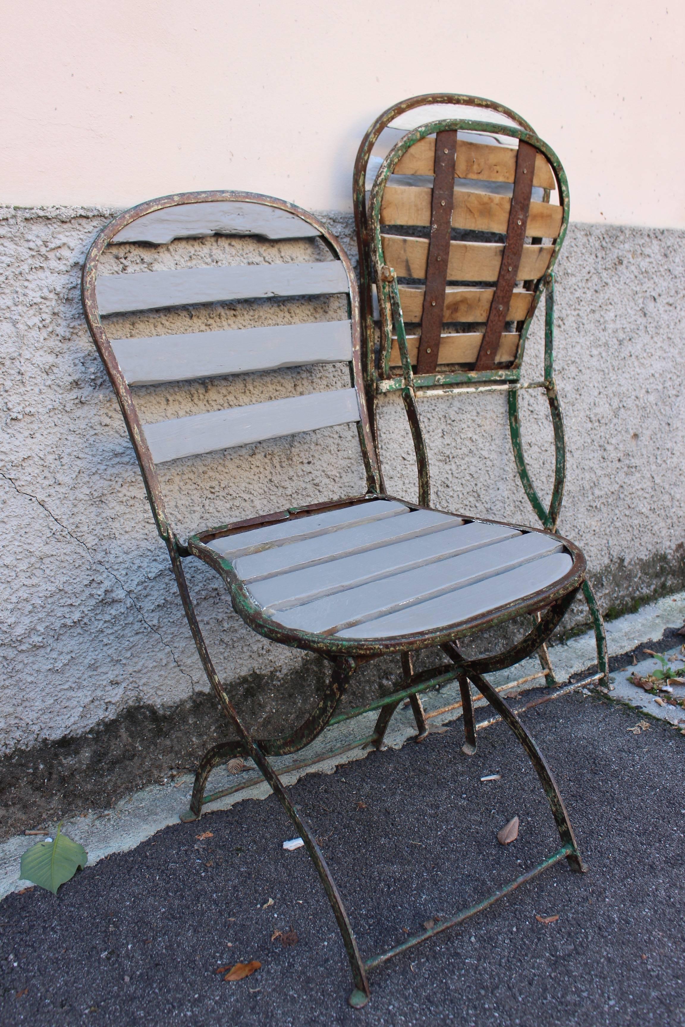 20th Century Pair of Garden Chairs For Sale
