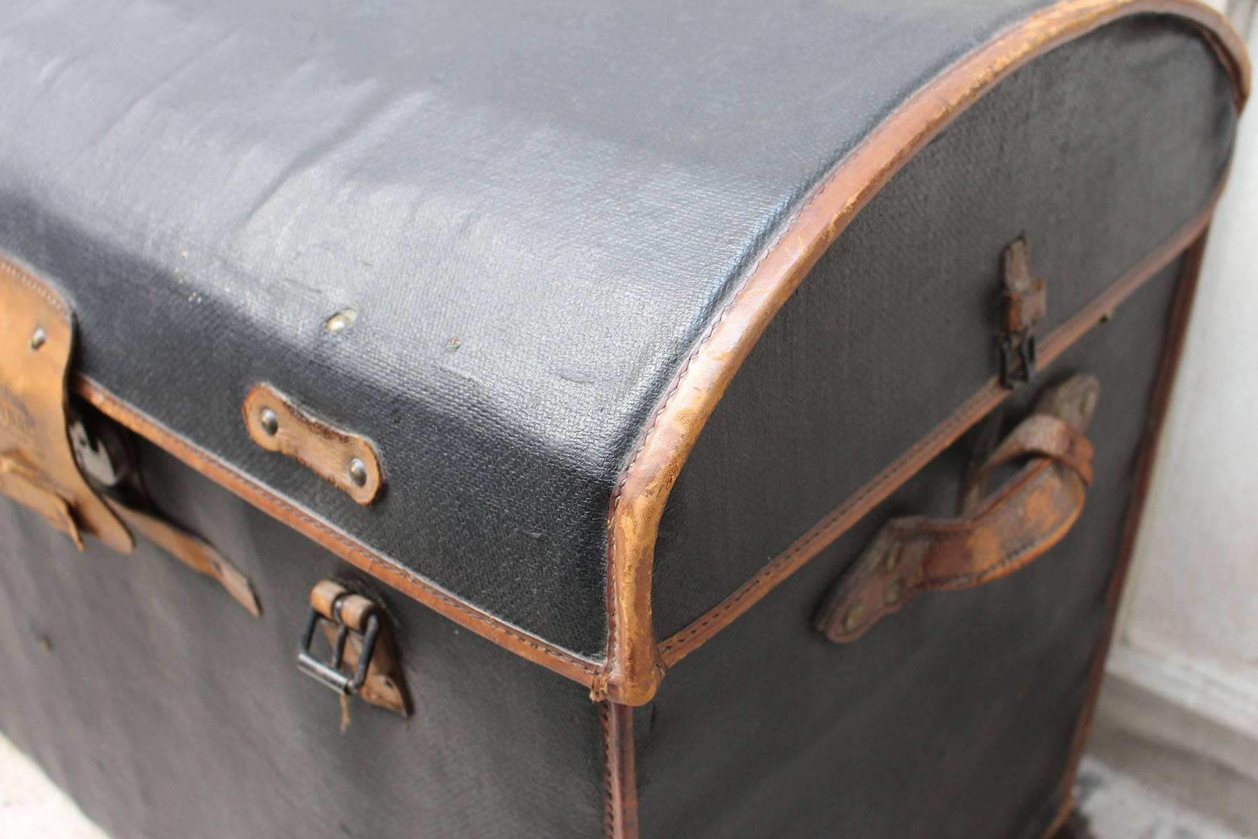 Belle Époque Leather Trunk Moynat For Sale