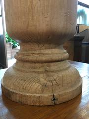 Wooden Lamp Base with Linen Lampshade