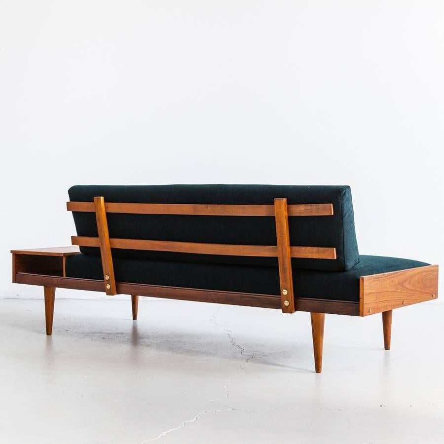 Italian Small Sofa in Wood and Fabric