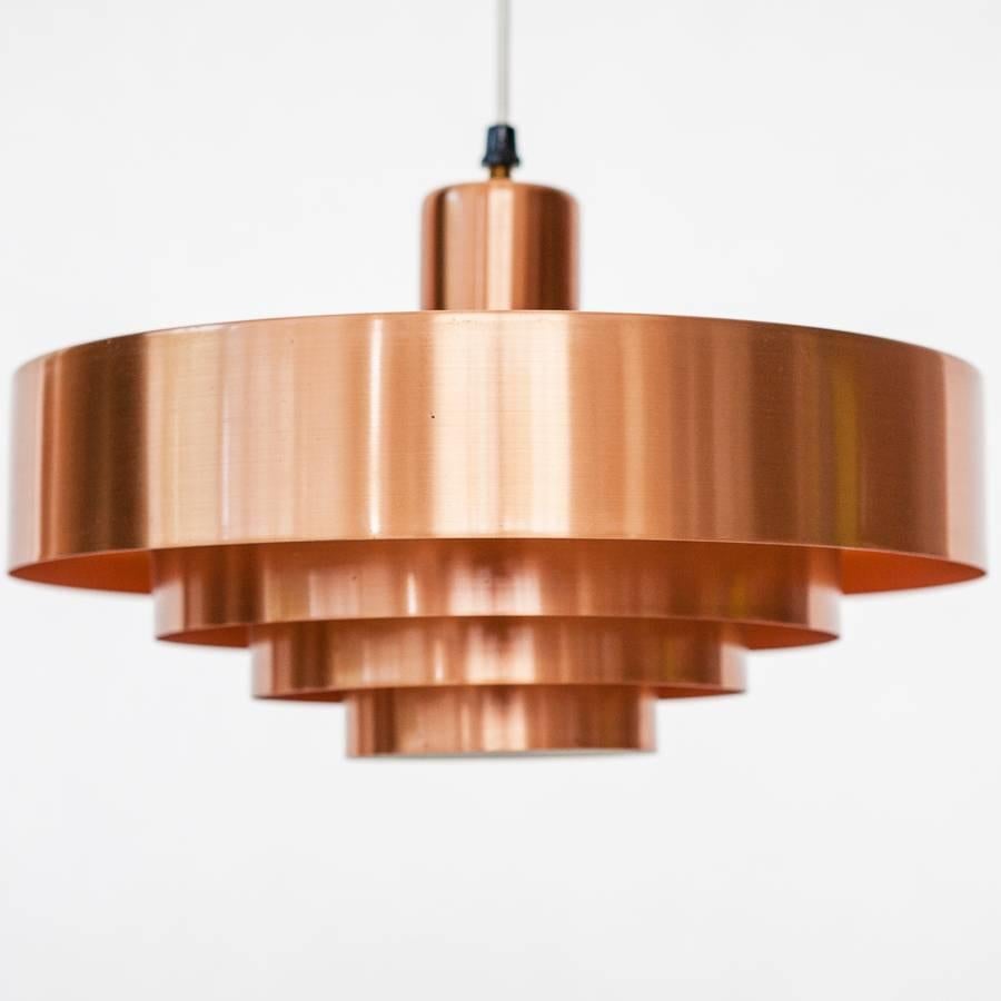 Pair of “Rulet” ceiling lamps in brass by Jo Hammerborg.