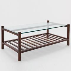 Classical, Mid-Century Brazilian Coffee Table in Jacaranda and glass