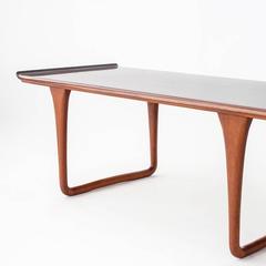 Svante Skogh 1950s Rectangular Rosewood Coffee Table with Curved Top