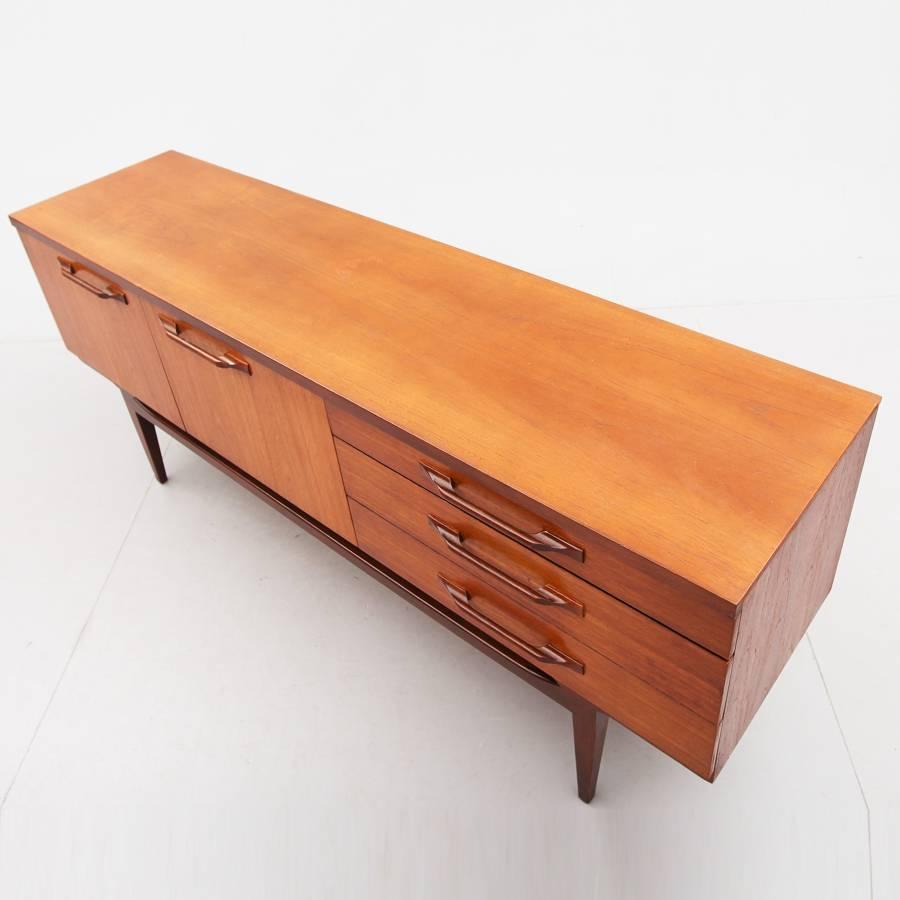 Mid-Century Modern Lovely Danish 1950s  sculptural sideboard in Teak with drawers and cabinet For Sale