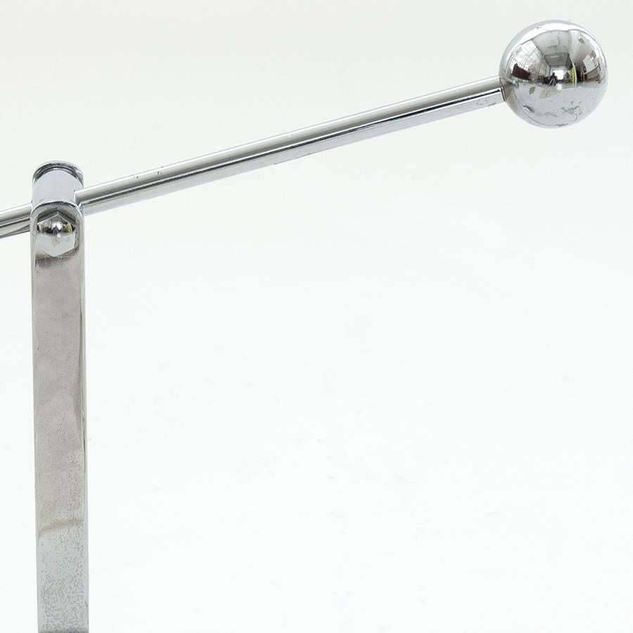 Italian Sergio Asti 1960s counterbalanced Table Lamp in Polished Metal  For Sale