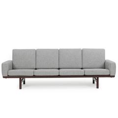 Hans Wegner 1960s GE 236 Model Sofa in rosewood and Grey Kwadrat Fabric