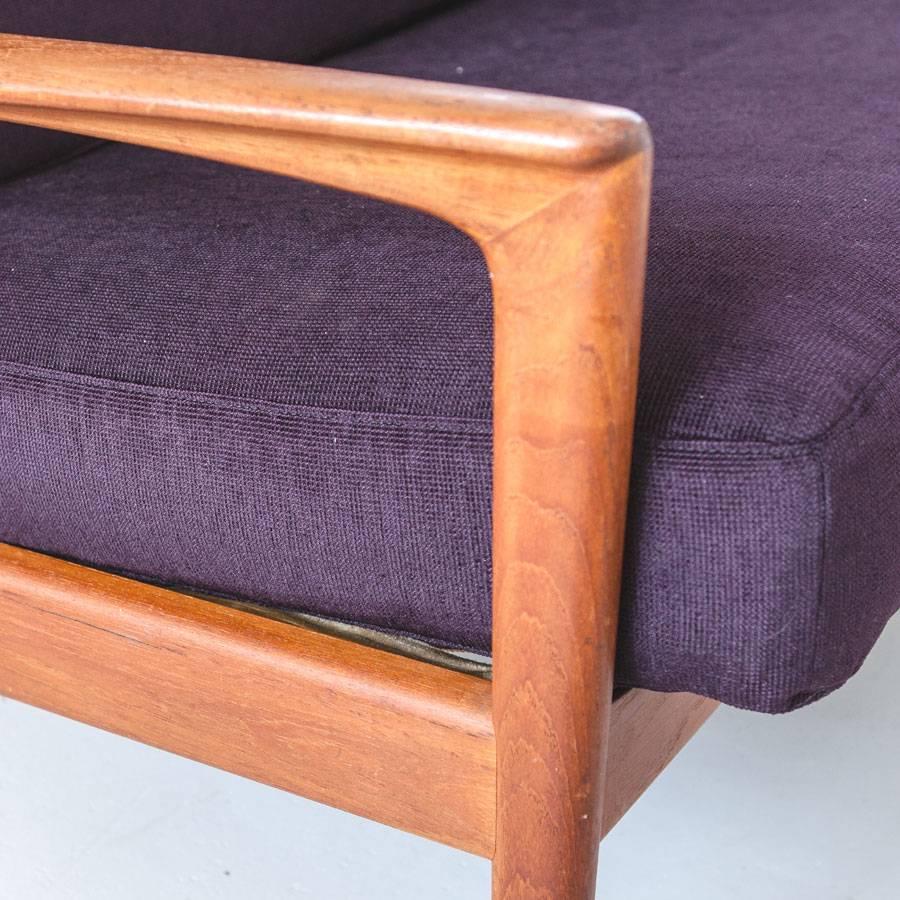 Woodwork Folke Ohlsson 1960s sofa in Teak and Fabric produced in Sweden by Dux For Sale