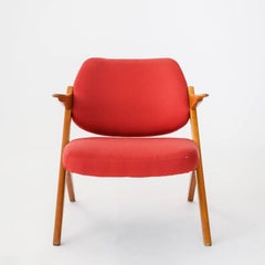 Bengt Ruda, 1950s Trivia Armchairs, in birch wood and red fabric