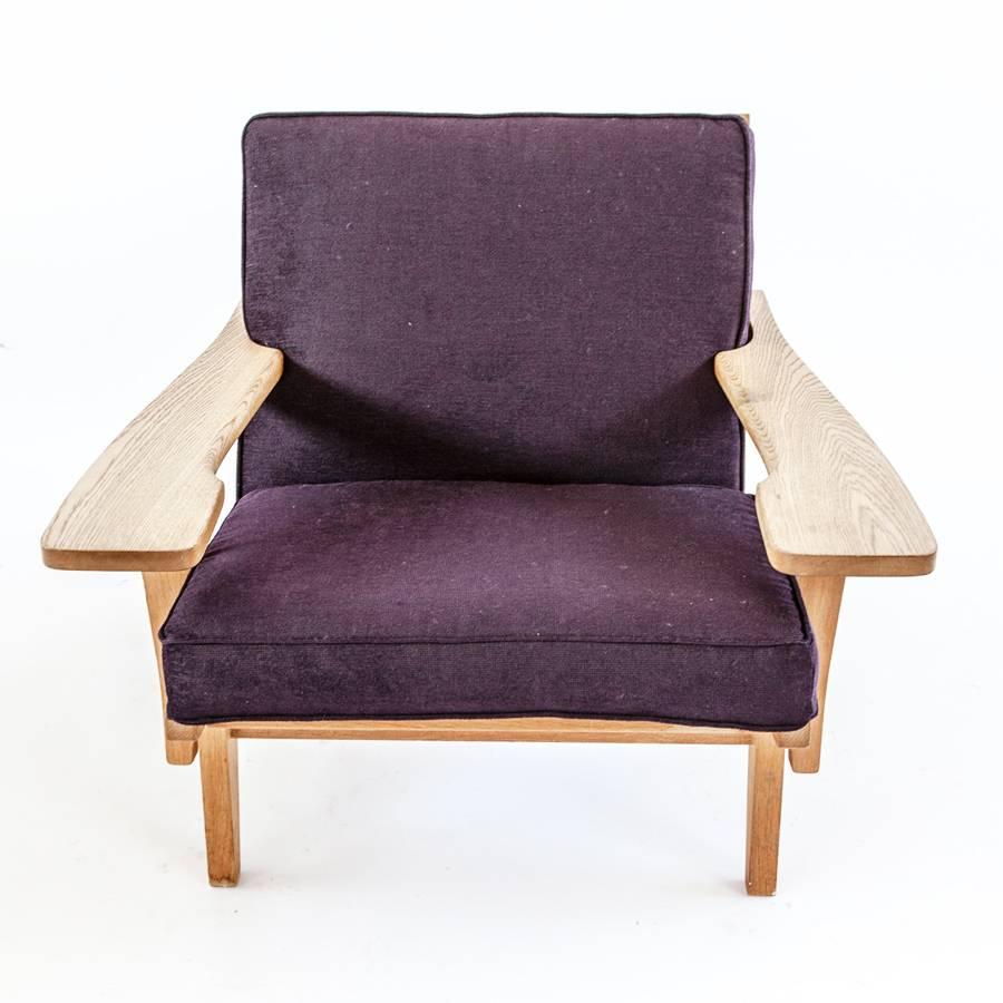 Woodwork Hans Wegner 1960s GE 375 Lounge Chairs, in teak, upholstered in Kwadrat fabric