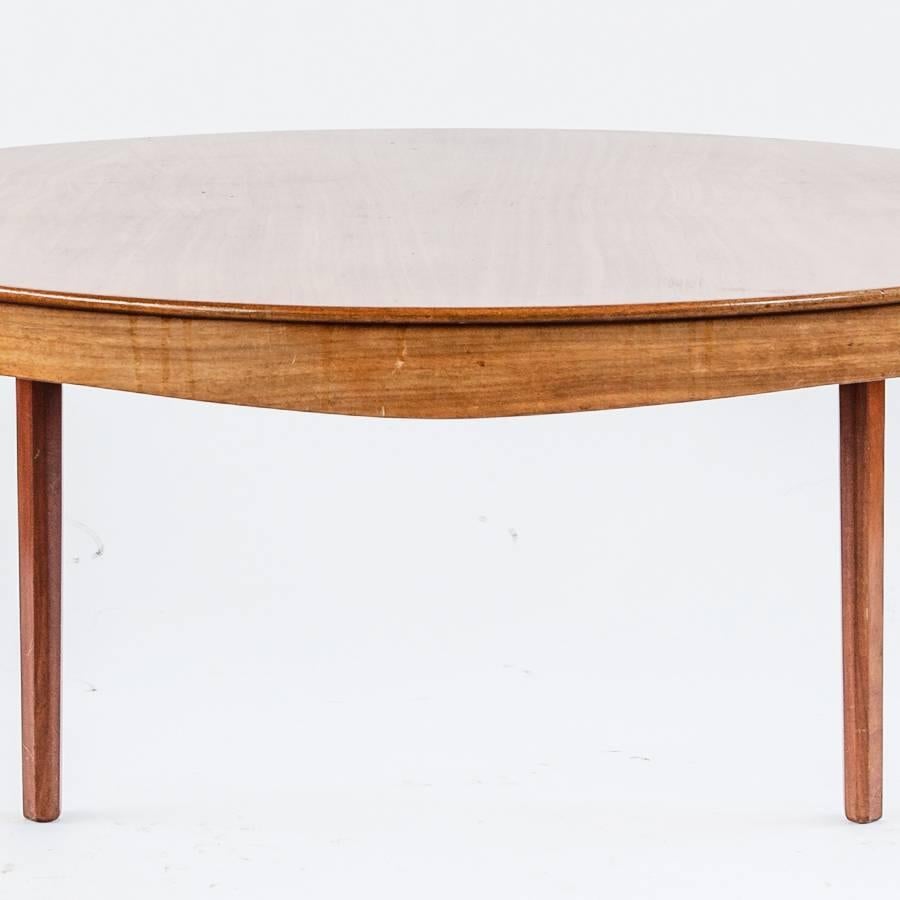 Danish Ole Wanscher 1950s round coffee table in teak produced by A.J. Iversen