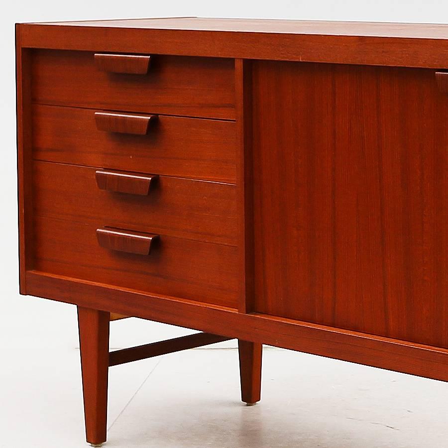 Woodwork Lovely Danish sideboard in Teak with Two Doors and Drawers For Sale