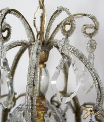 Italian Beaded Macaroni Crystal Drop One Light Chandelier