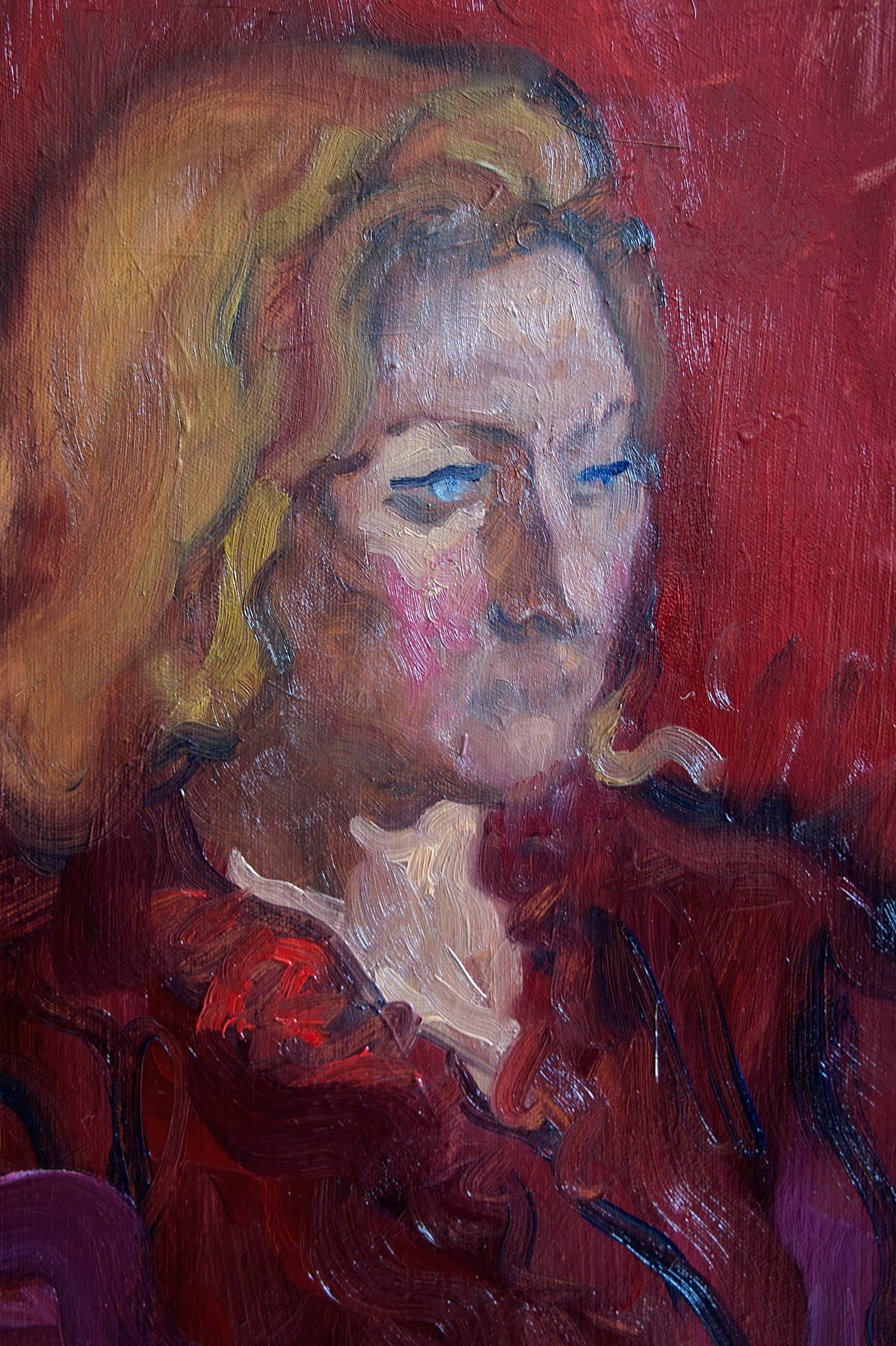 Title: Woman in Red
Artist: Elina Arbidane (emerging contemporary impressionist painter), Latvia
Original alla prima hand-painted portrait of a woman in red
Oil paints on canvas
Not a print or copy, only one available
Signed on the