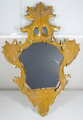 Baroque Style Silvered Carved Wood Wall Mirror