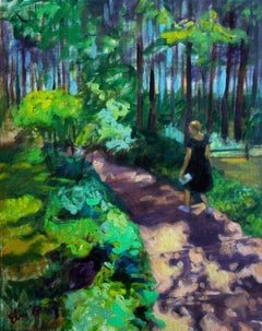 "A Walk in the Forest" Framed Original Oil on Canvas Still Life Painting