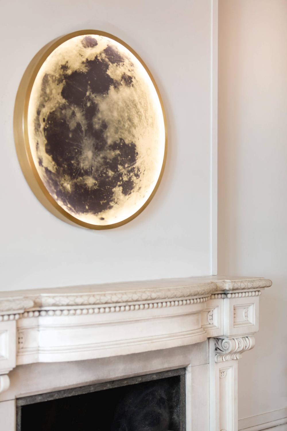 Contemporary Bronze and Glass WallMounted Moon Light For Sale at 1stdibs