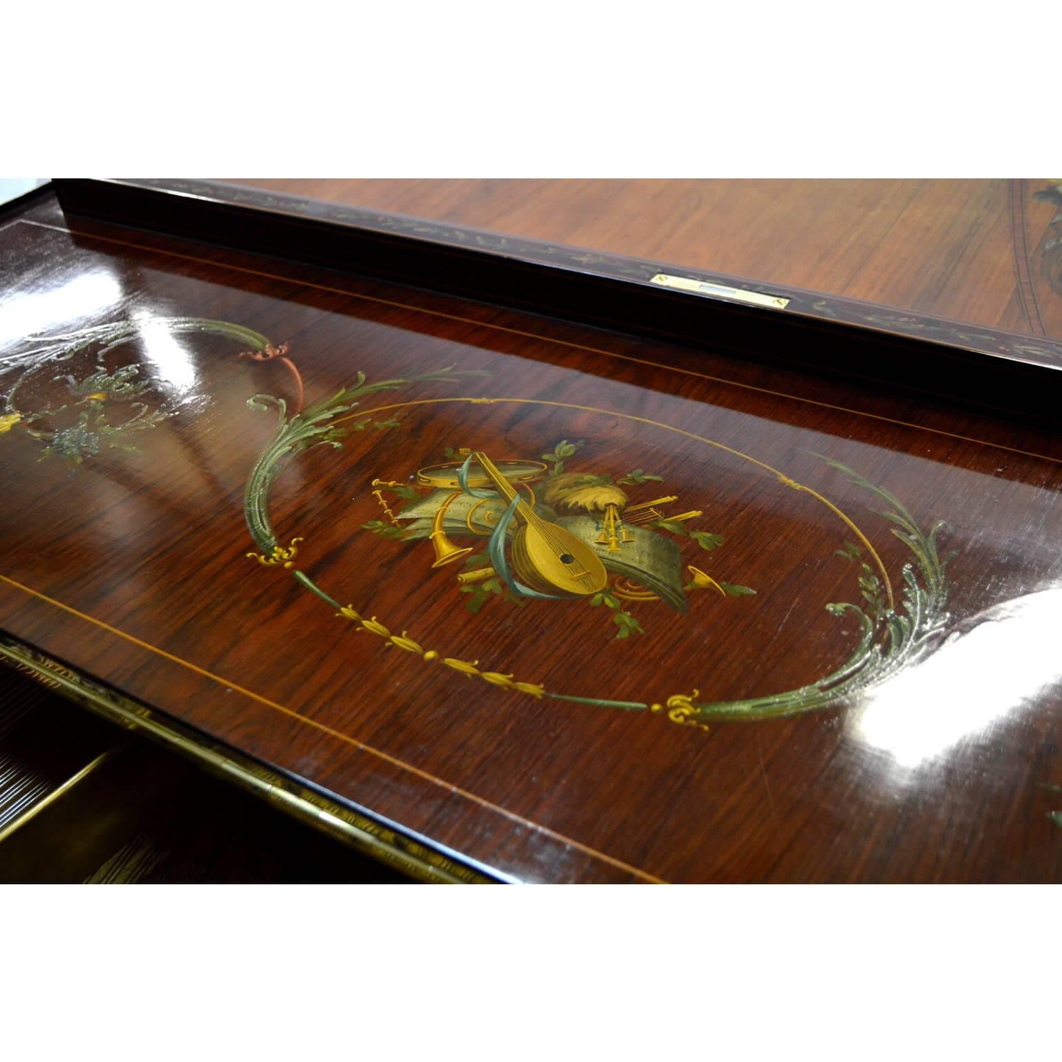 Inlay Bluthner Grand Piano in Rosewood with Vernis Martin Styling For Sale