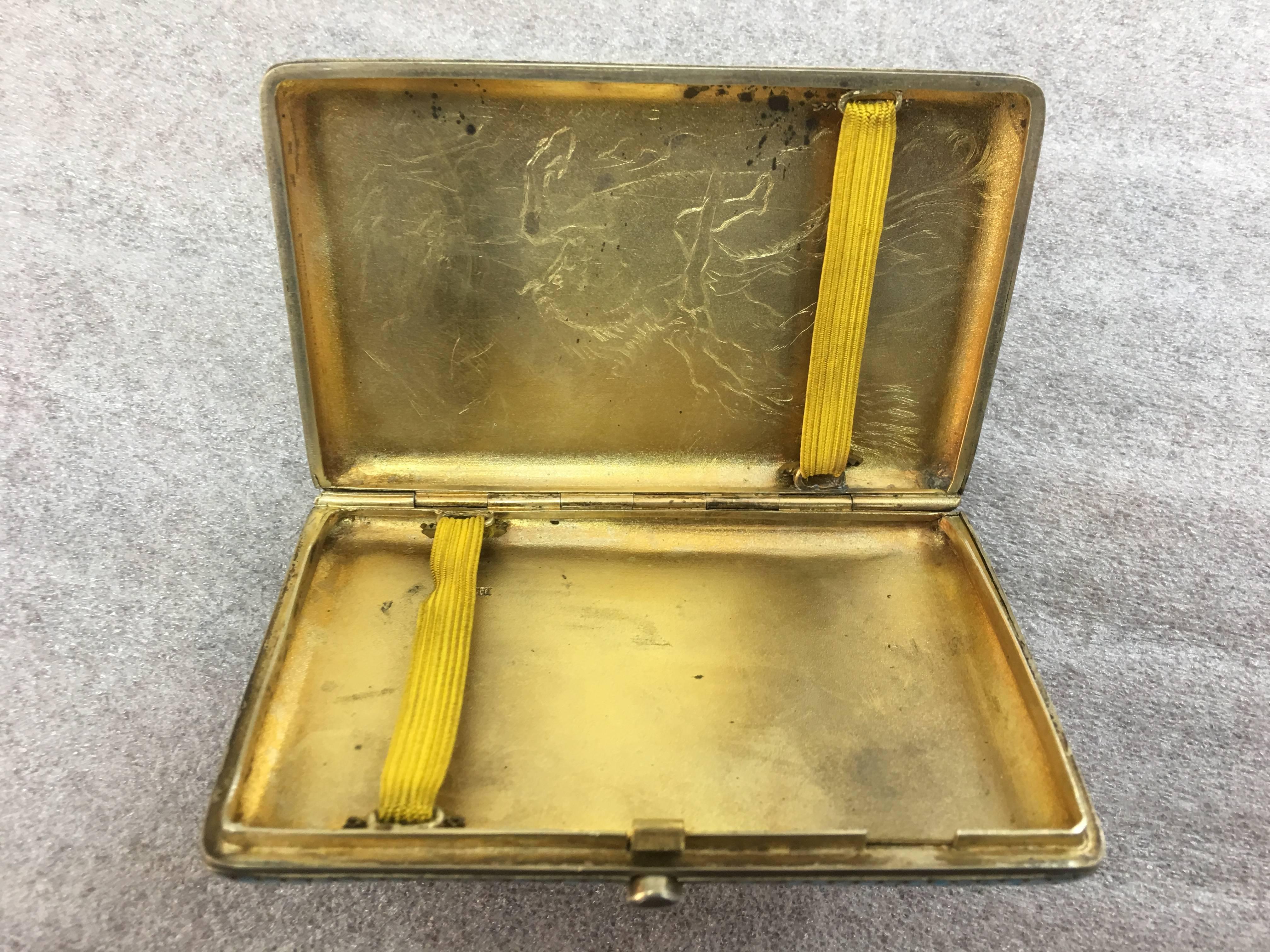 Gold Plate Antique Russian Cigarette Case