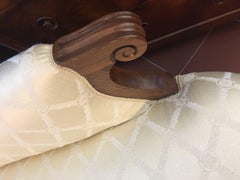 Méridienne/Récamier Daybed with Carved Mahogany