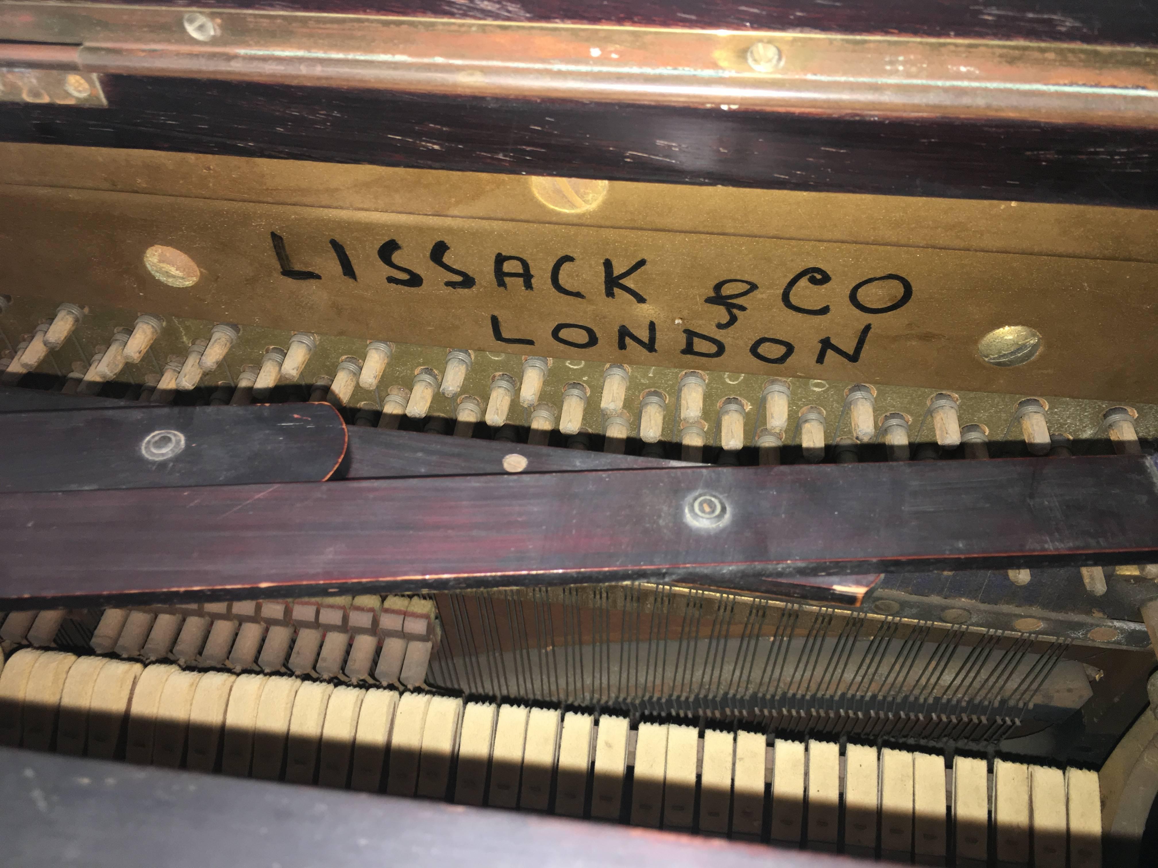 Grande-Bretagne (UK) 1896 Lissack & Co London Upright Iron Gand Diplôme décerné Piano