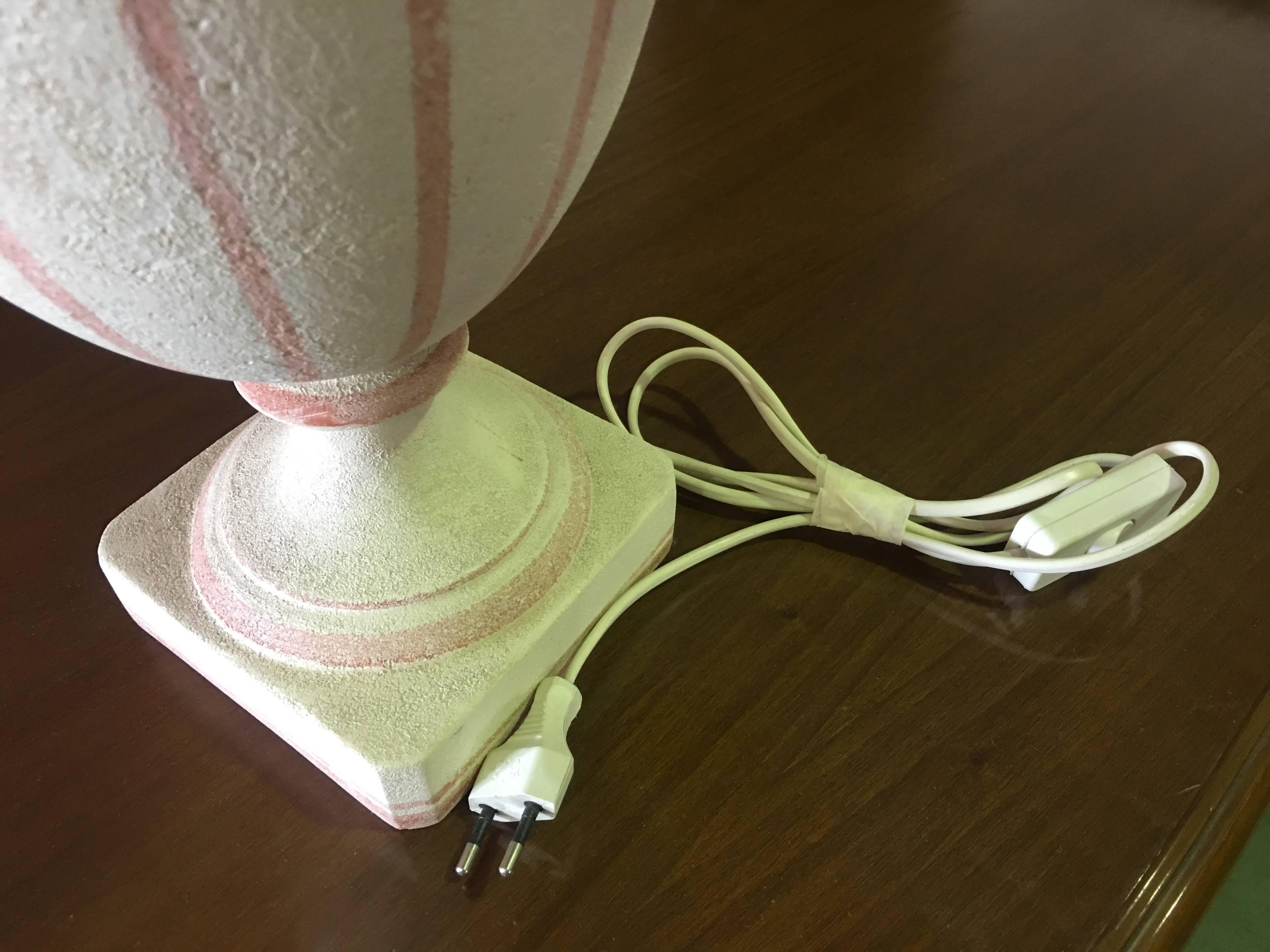 Country 1950s Pink Italian Table Lamp
