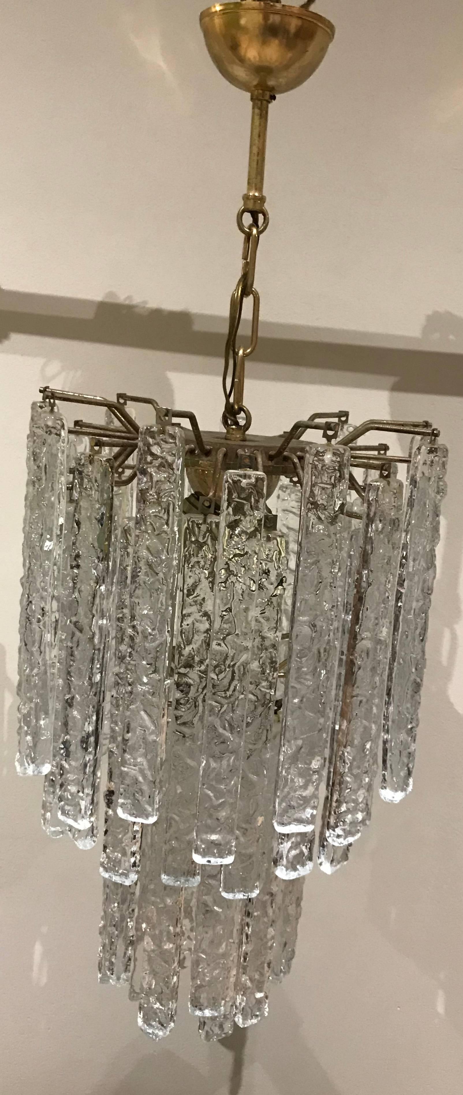 Mid-Century Modern crystal Orrefors design chandelier.