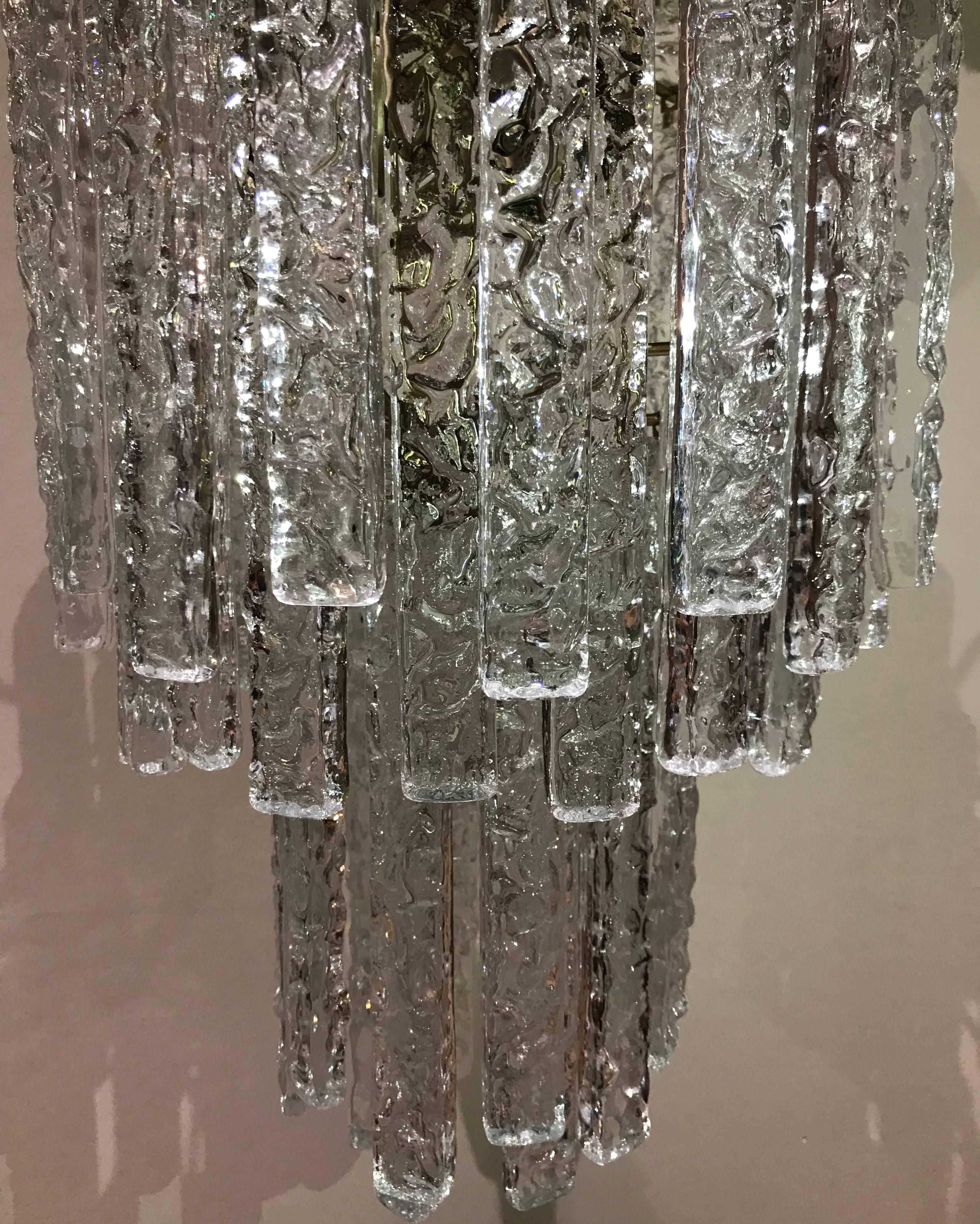 Last Sale Mid-Century Modern Crystal Chandelier Orrefors In Good Condition In Sofia, BG