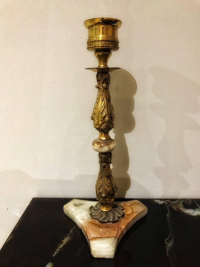 Marble Italian Candlestick at 1stDibs