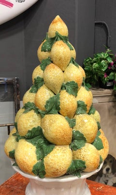 Pair of Capodimonte Italian Lemon Centrepieces