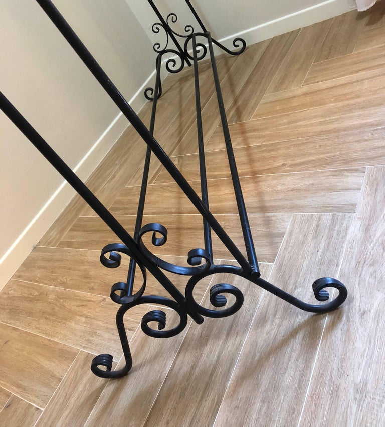 Antique Italian Wrought Iron Standing Coat Rack For Sale at 1stdibs