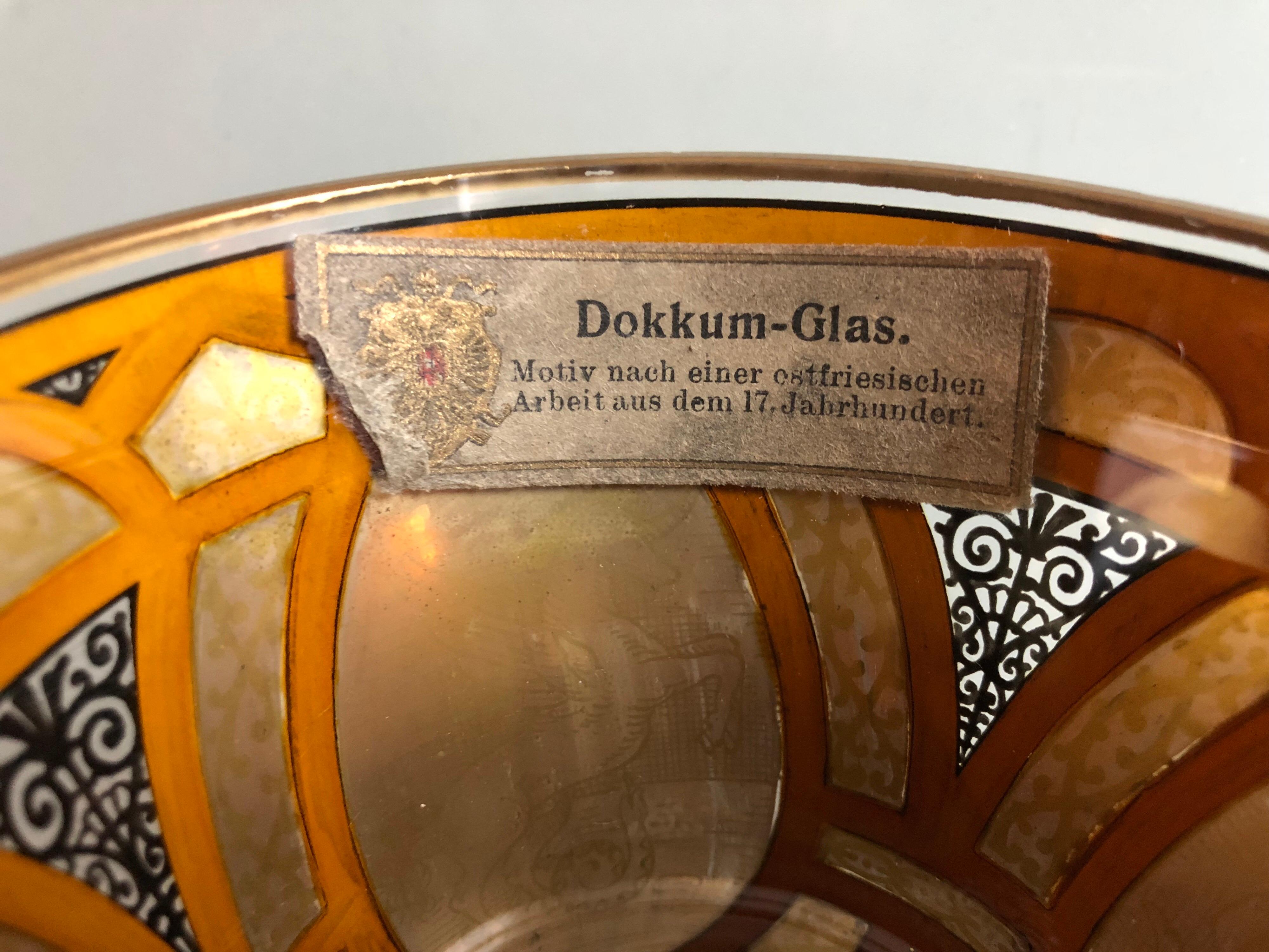19th Century Golden Age Enameled Dokkum, Glass Motiv Goblet