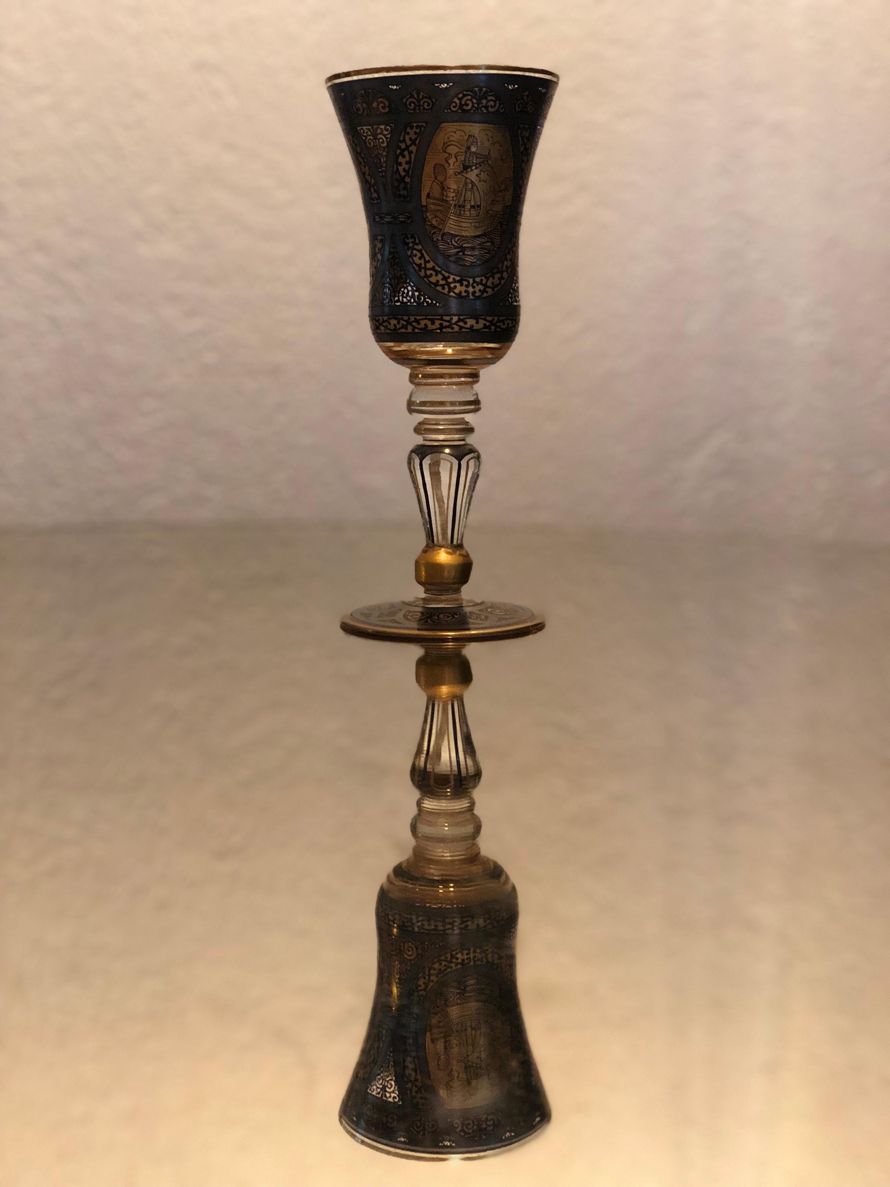 Golden Age Enameled Dokkum, Glass Motiv Goblet In Good Condition In Sofia, BG