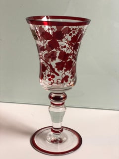 Large Egermann Bohemian Crystal Glass Goblet