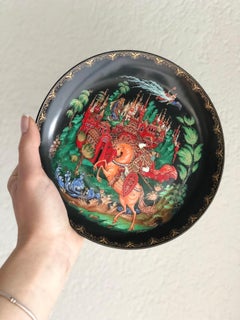 Pushkin "Ruslan & Ludmilla" 18k Gold Collectors Fairy Tale Plate 1988, Russia