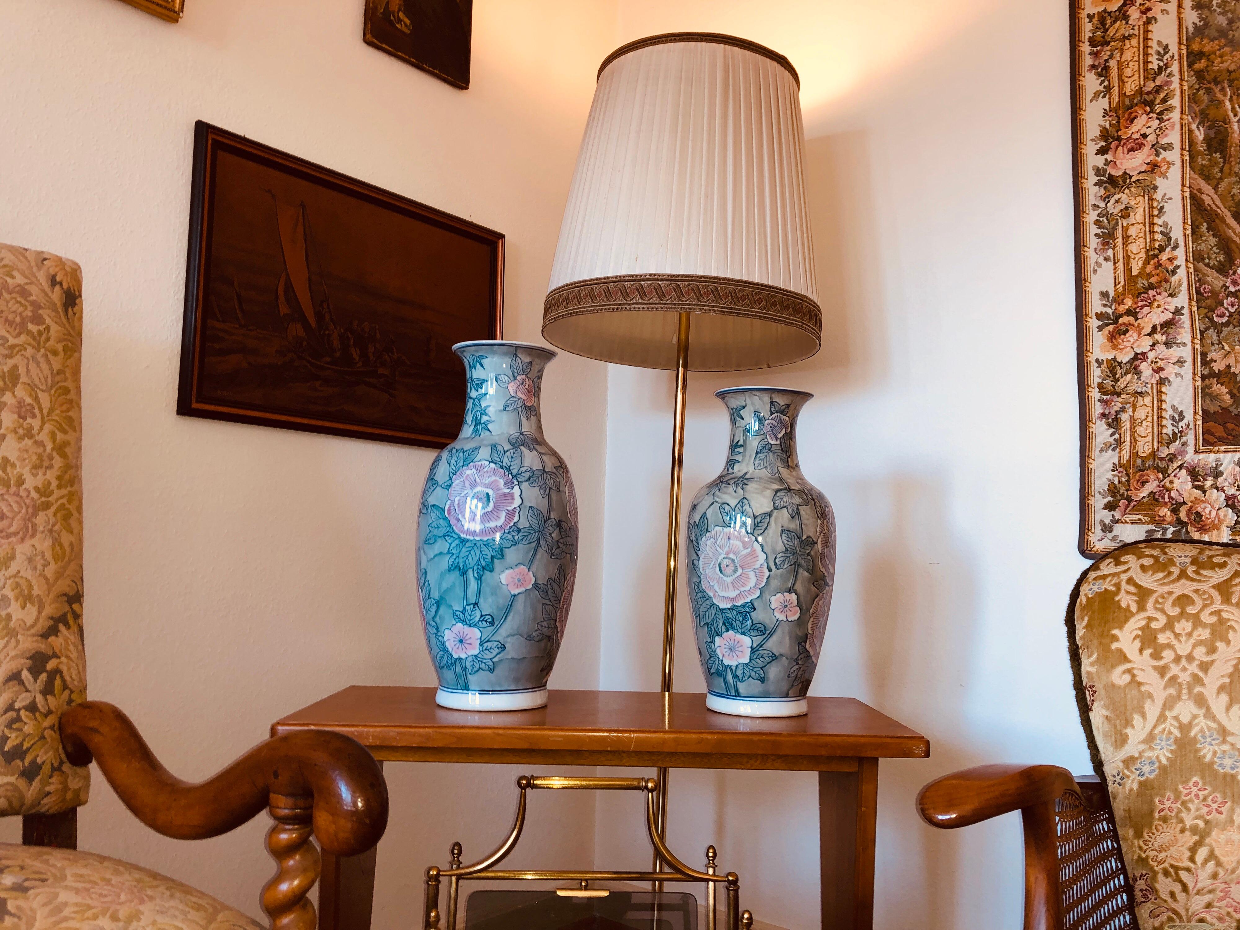 A pair of Chinese large flower vases.