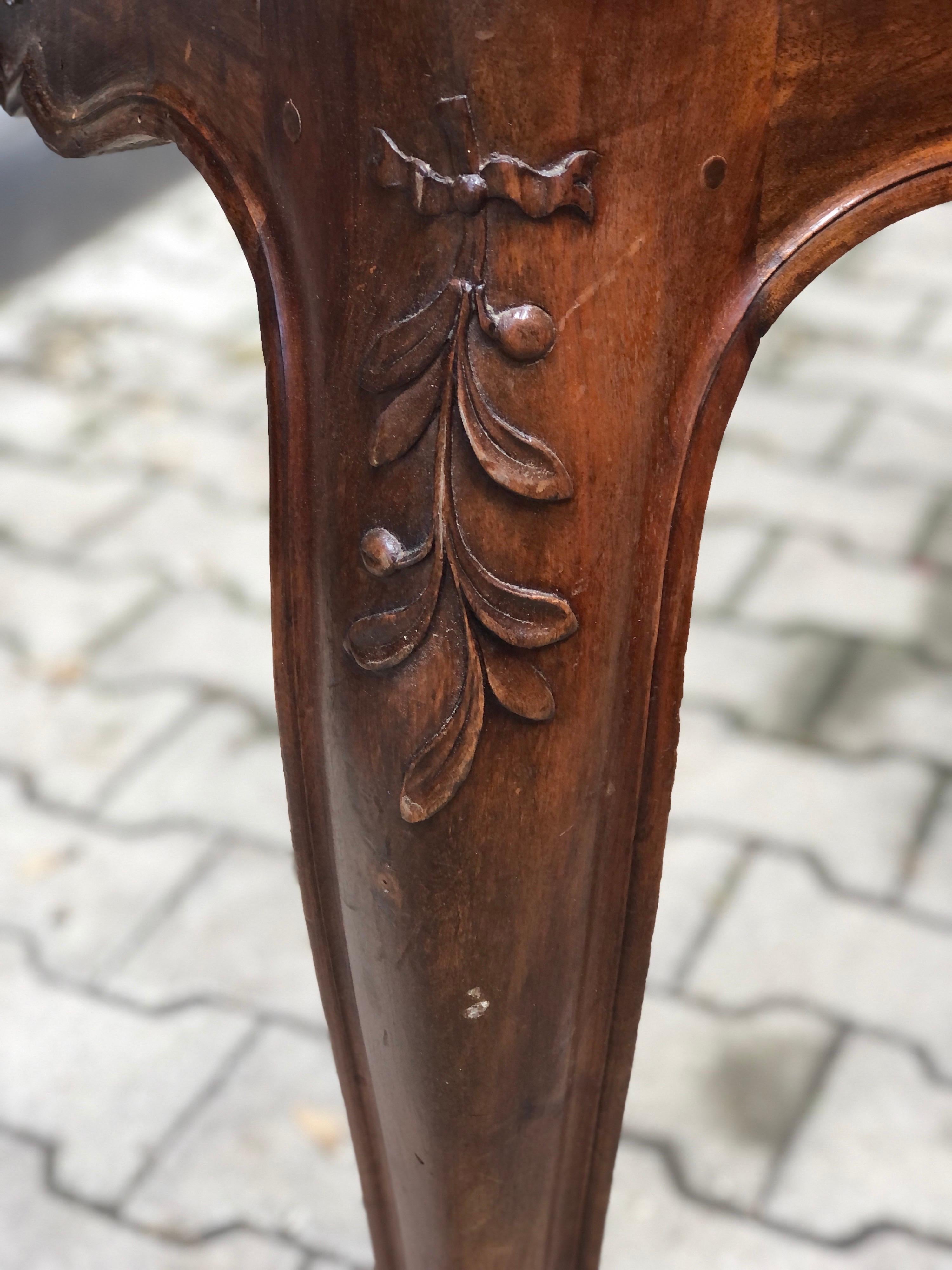 Hand-Carved 19th Century French Provincial Dining Table in the Style of Louis XV