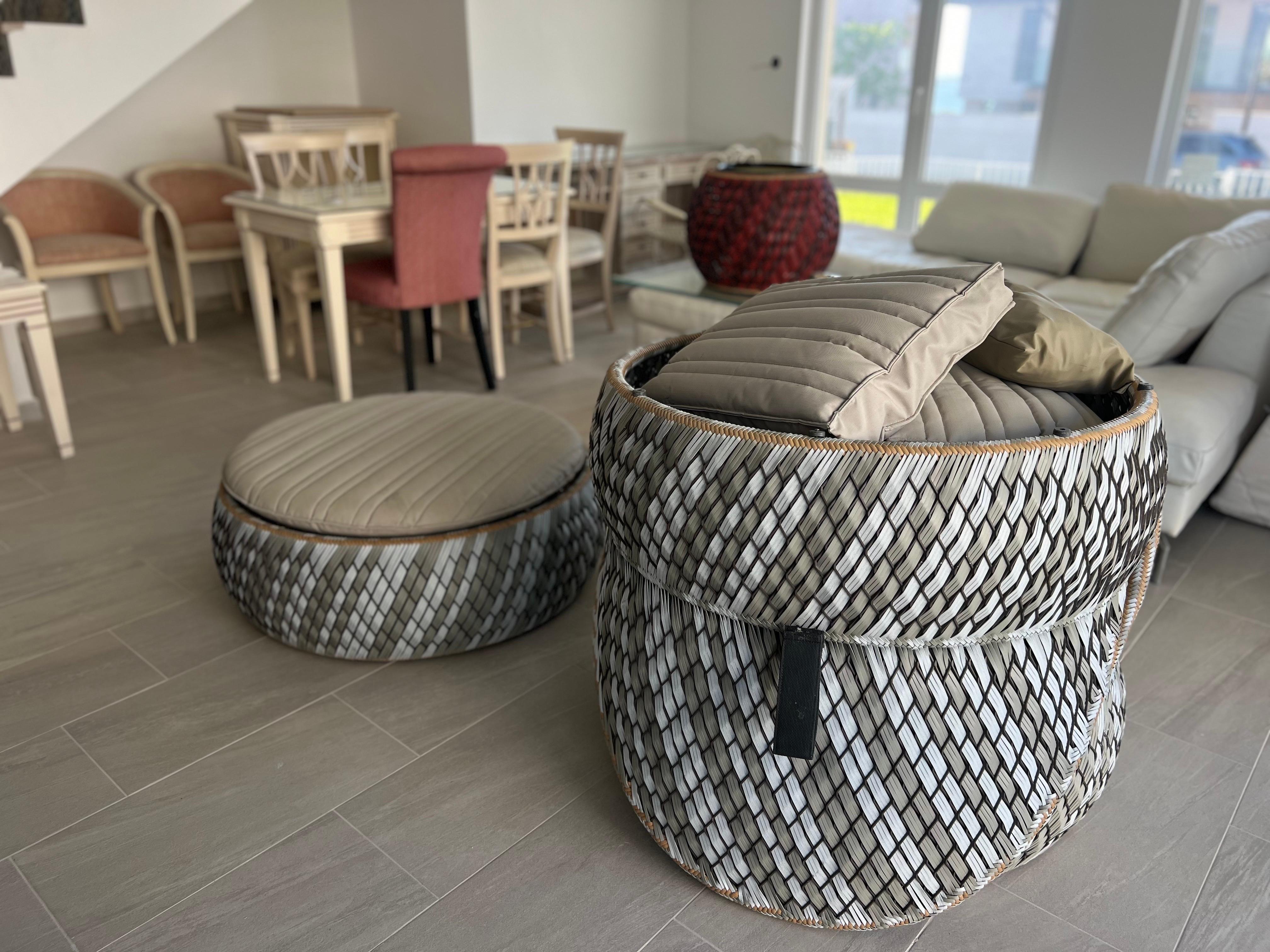 21st Century German Dala Lounge Chairs and a Footstool by Dedon For Sale 11