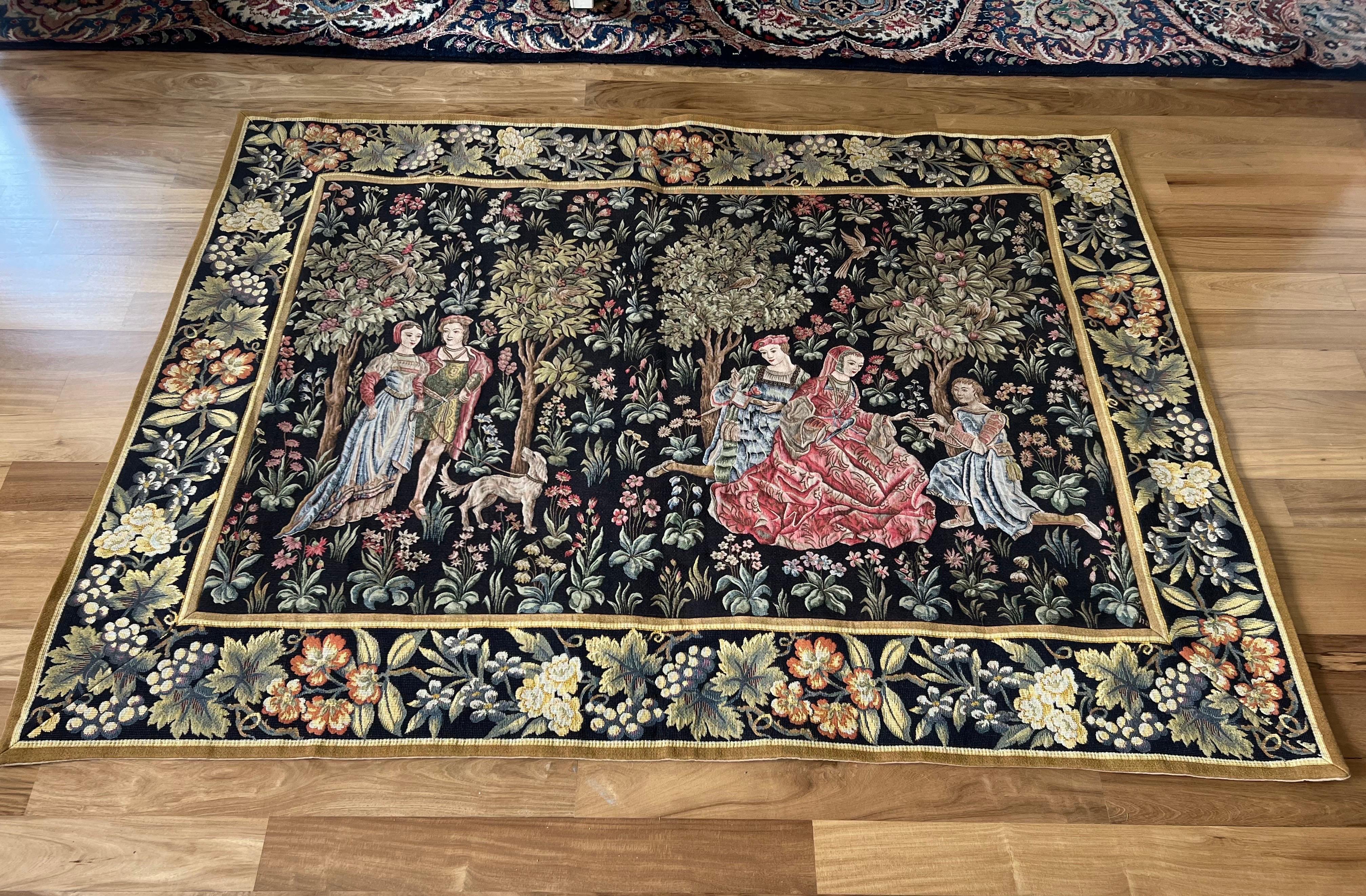 20th Century French Wool Tapestry Attributed to the Aubusson Manufacture For Sale 4