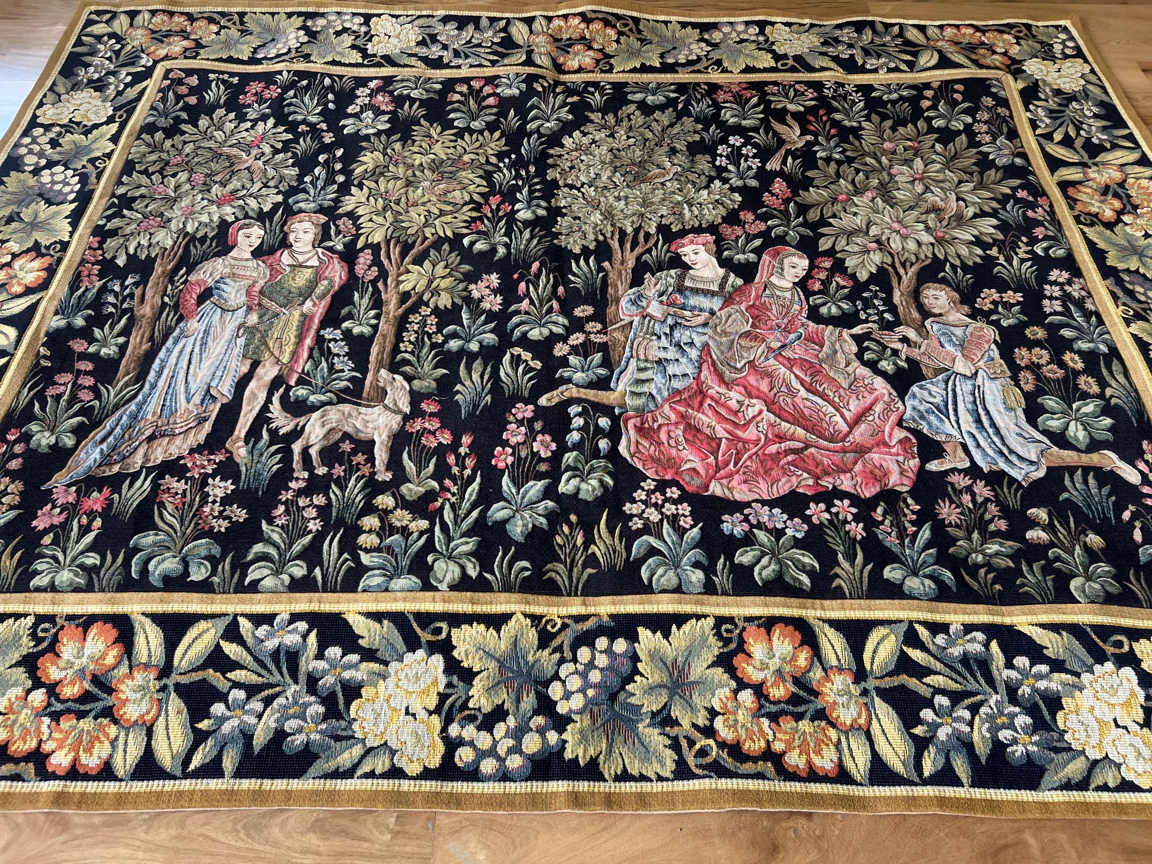 20th Century French Wool Tapestry Attributed to the Aubusson Manufacture For Sale 3