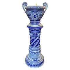 19th Century French Large Hand Made and Hand Painted Ceramic Jardiniere