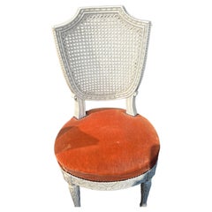 18th Century French Hand Carved Wooden Cane Dining Chair Louis XVI Period