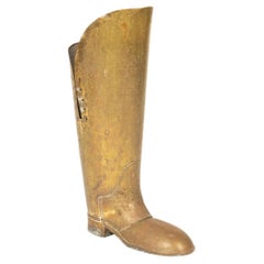 Paraguasero francés del siglo XIX, de latón, con forma de bota de montar