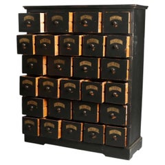 20th Century English Antique Apothecary Cabinet made of Oak Wood