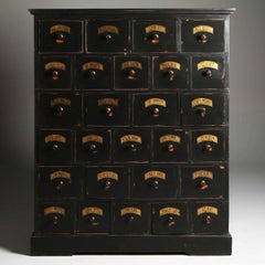 20th Century English Antique Apothecary Cabinet made of Oak Wood
