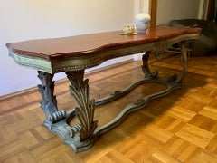 20th Century Italian Hand Carved Lacquered Wooden Center Table
